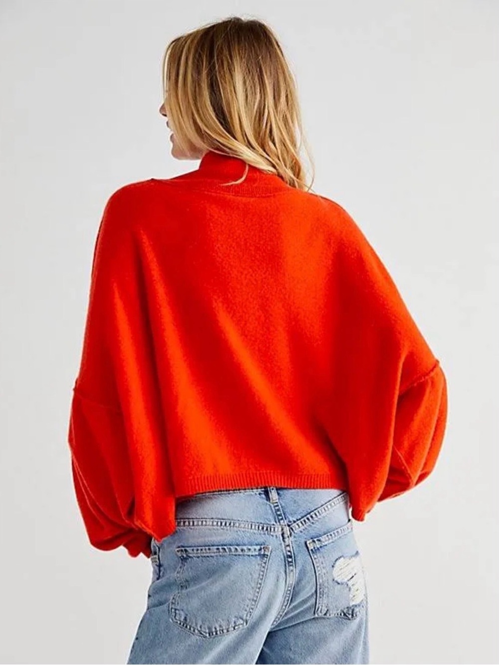 Free People Red Cashmere Sweater Size Large - Picture 2 of 8